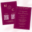 Search for wine red wedding invitations Qr code
