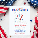 Search for red white and due baby shower invitations Little firecracker
