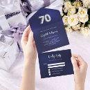Search for silver 70th birthday invitations Navy blue