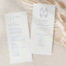 Search for dusty blue wedding programs Classic