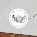 Search for round wedding return address labels Watercolor