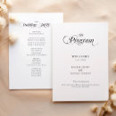 Search for black and white wedding programs Formal