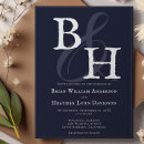 Search for monograms wedding invitations Navy blue