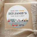 Search for boys birthday favor stickers Fire truck