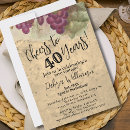 Search for 40 years invitations Rustic