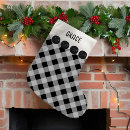 Search for black and white plaid christmas stockings Country