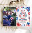 Search for red white and two birthday invitations Independence day birthday