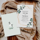 Search for rustic eucalyptus wedding invitations Simple elegant calligraphy script