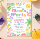 Search for fun in the sun birthday invitations Summer swim birthday