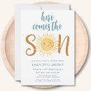 Search for here comes the son baby shower invitations Cute