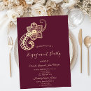 Search for burgundy gold engagement party invitations Red