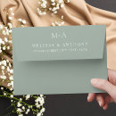 Search for sage green wedding envelopes Return address