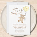 Search for yellow teddy bear invitations We can bearly wait