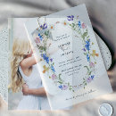 Search for blue floral wreath invitations Elegant