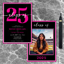 Search for hot pink black white invitations Graduate