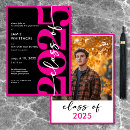 Search for hot pink graduation invitations Simple