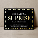 Search for surprise 40th invitations Black and gold
