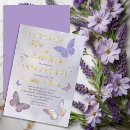 Search for lavender and gold baby shower invitations Butterfly kisses