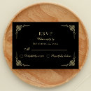 Search for event rsvp cards Black and gold