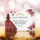 Search for red gold save the dates Quinceañera
