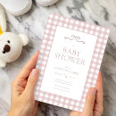 Search for gingham baby girl shower invitations Elegant