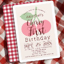 Search for cherry birthday invitations Gingham