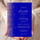 Search for royal blue and rose gold wedding invitations Modern