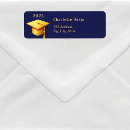 Search for blue and gold graduation return address labels Class of 2025