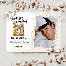 Search for 21st birthday thank you cards Glitter