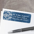 Search for blue damask return address labels Stylish