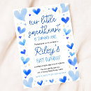 Search for blue heart invitations Our little sweetheart