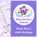 Search for pansy birthday invitations Purple