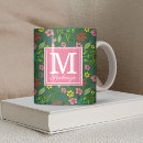 Search for monogram pink flowers mugs Bohemian