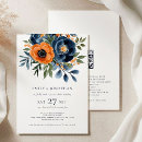 Search for navy and orange wedding invitations Qr code