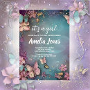 Search for purple butterfly baby shower invitations Boho