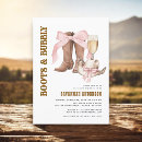 Search for boots and bubbly bridal shower invitations Coquette