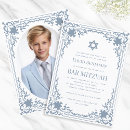 Search for elegant bar bat mitzvah invitations Dusty blue