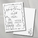 Search for whimsical rehearsal dinner invitations Black and white