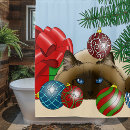 Search for christmas cat shower curtains Funny