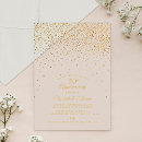 Search for 50th square square wedding anniversary invitations Gold glitter