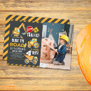 Search for boy construction birthday invitations Watercolor