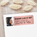 Search for black and rose gold return address labels Graduation party