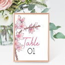 Search for cherry blossom wedding table cards Watercolor