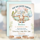Search for happy camper 1st birthday invitations Cute