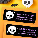 Search for cute skull return address labels Black