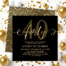 Search for black and gold 40th birthday invitations Elegant