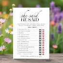 Search for he said she said bridal games Calligraphy