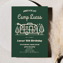Search for camper birthday invitations Boy