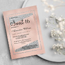 Search for pink and gold sweet 16 invitations Glam