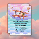 Search for vintage travel baby shower invitations Up up and away